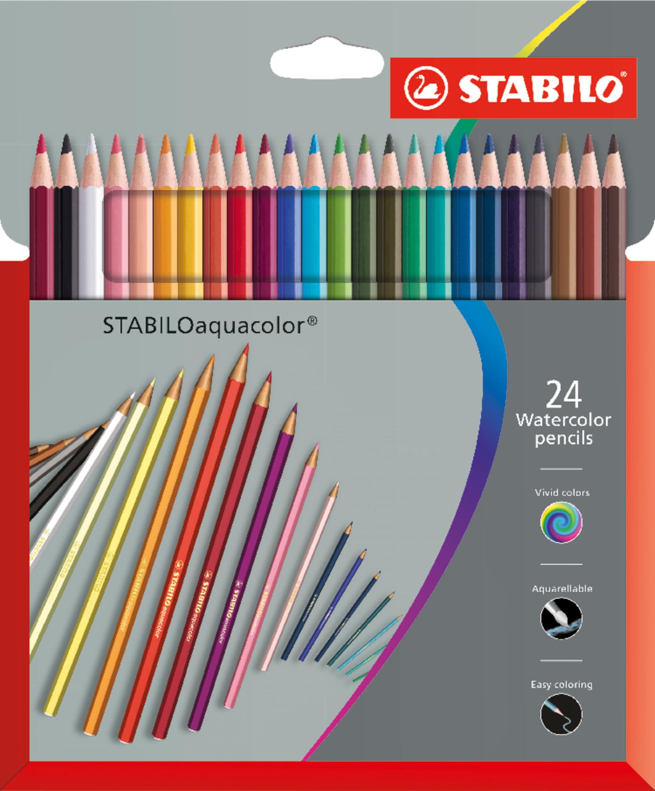 Colouring Pencil - STABILOaquacolor - Wallet of 24 - Assorted Colours