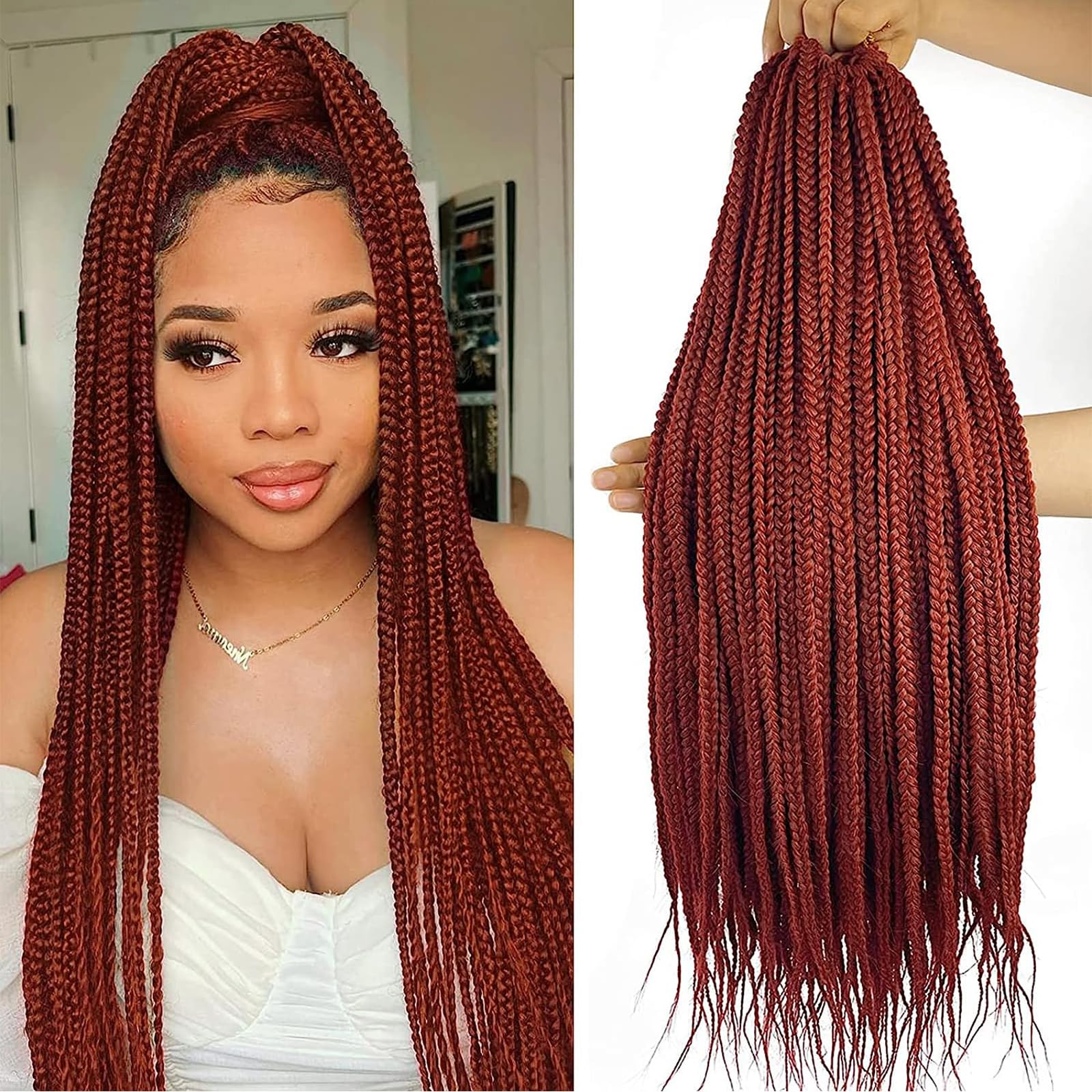 TAOYEMY Box Braids Crochet Hair Extensions 24 Inch 6 Packs, 22 Strands/Pack, Synthetic Braiding Hair for Women & Girls (350#, 24 inch) โ image 1