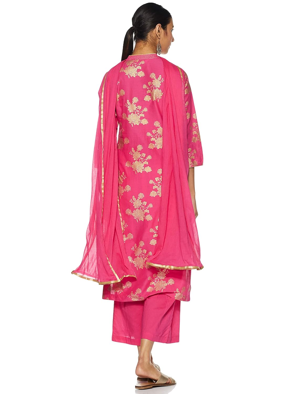 biba women's synthetic straight salwar suit set