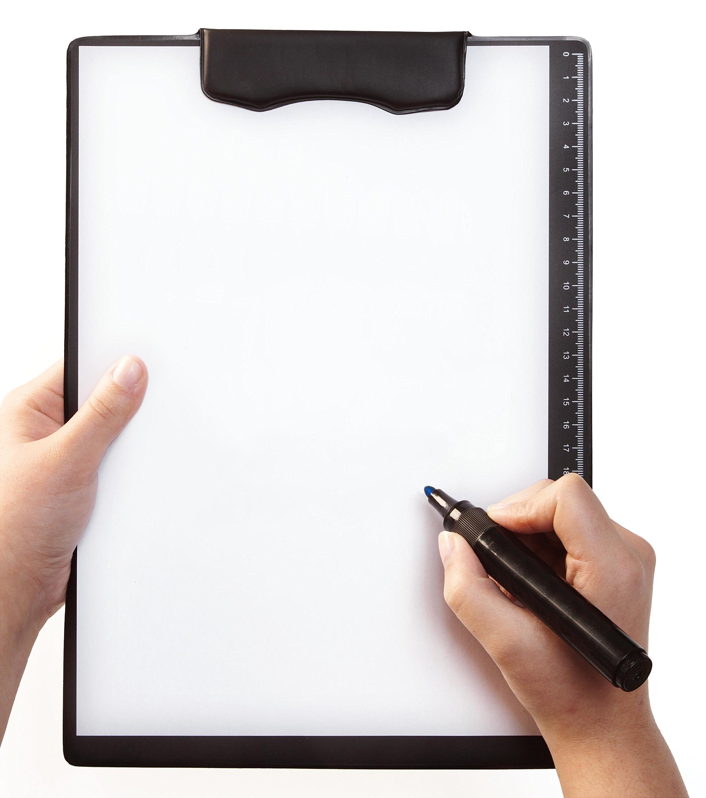 INNOVATIVE DESIGN The magnetic clipboard from Magnetoplan is a firm and washable writing surface with a magnetic folding mechanism for fixing paper.