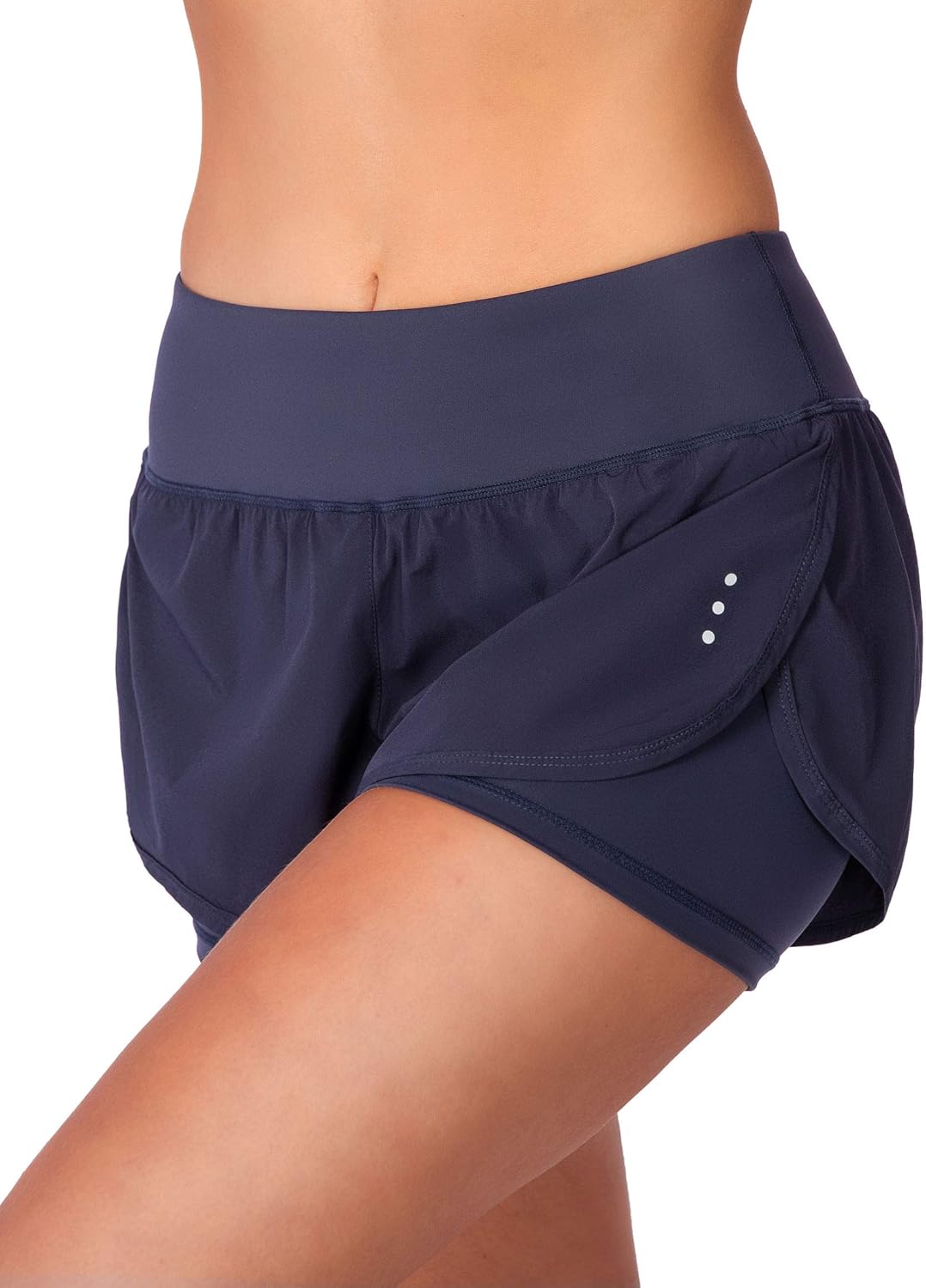 Women’s 2 in 1 Running Shorts Workout Athletic Gym Yoga Shorts for Women with Phone Pockets: Clothing