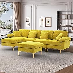 Wrofly U-Shaped Sectional Sofa Couch, 114" Comfy