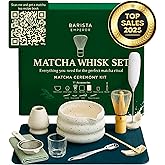 BARISTA EMPEROR® PREMIUM 11pcs MATCHA WHISK SET - Professional Matcha Kit Set with Matcha Bowl, Matcha Whisk, Milk Frother, Spoon, Matcha Sifter, Scoop, Scoop Stand, Measuring Cup, Tea Mat and Cloth