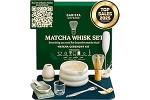 BARISTA EMPEROR® PREMIUM 11pcs MATCHA WHISK SET - Professional Matcha Kit Set with Matcha Bowl, Matcha Whisk, Milk Frother, Spoon, Matcha Sifter, Scoop, Scoop Stand, Measuring Cup, Tea Mat and Cloth