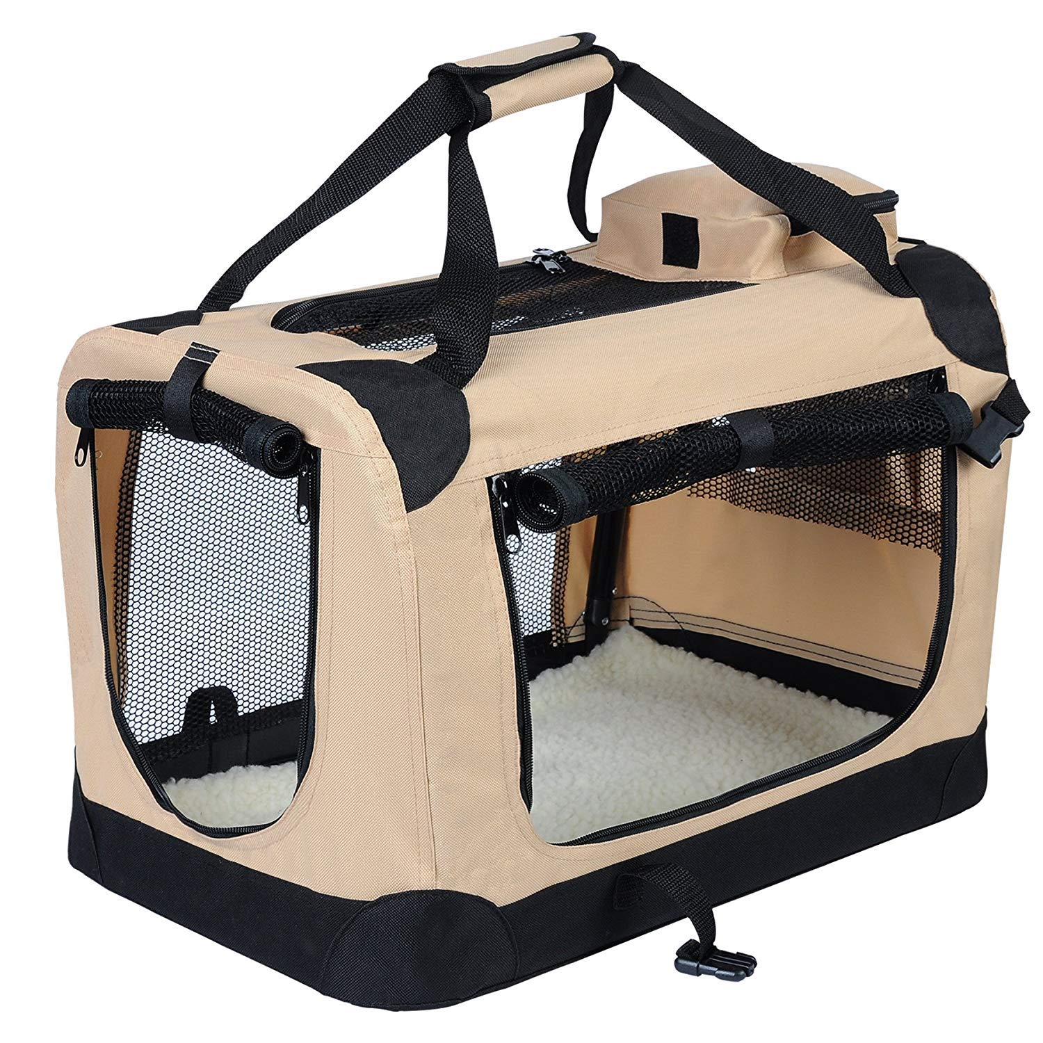EUGAD Pet Carrier Lightweight Dog Cage Portable Travel Luxury Dog Cat
