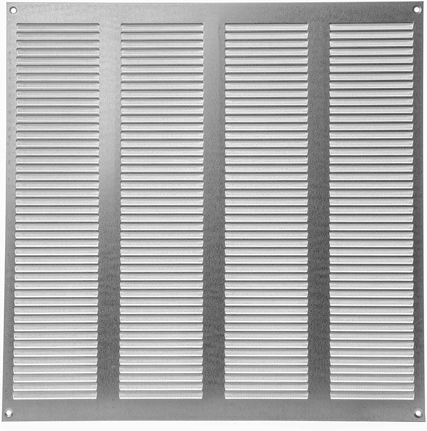 16'' x 16'' Inch / 400 x 400 mm Galvanized Steel Vent Cover - Metal Square Soffit Grille - Louvered Air Return Grille - for Ceiling and Sidewall - Built-in Protection Screen Mesh - HVAC Ventilation