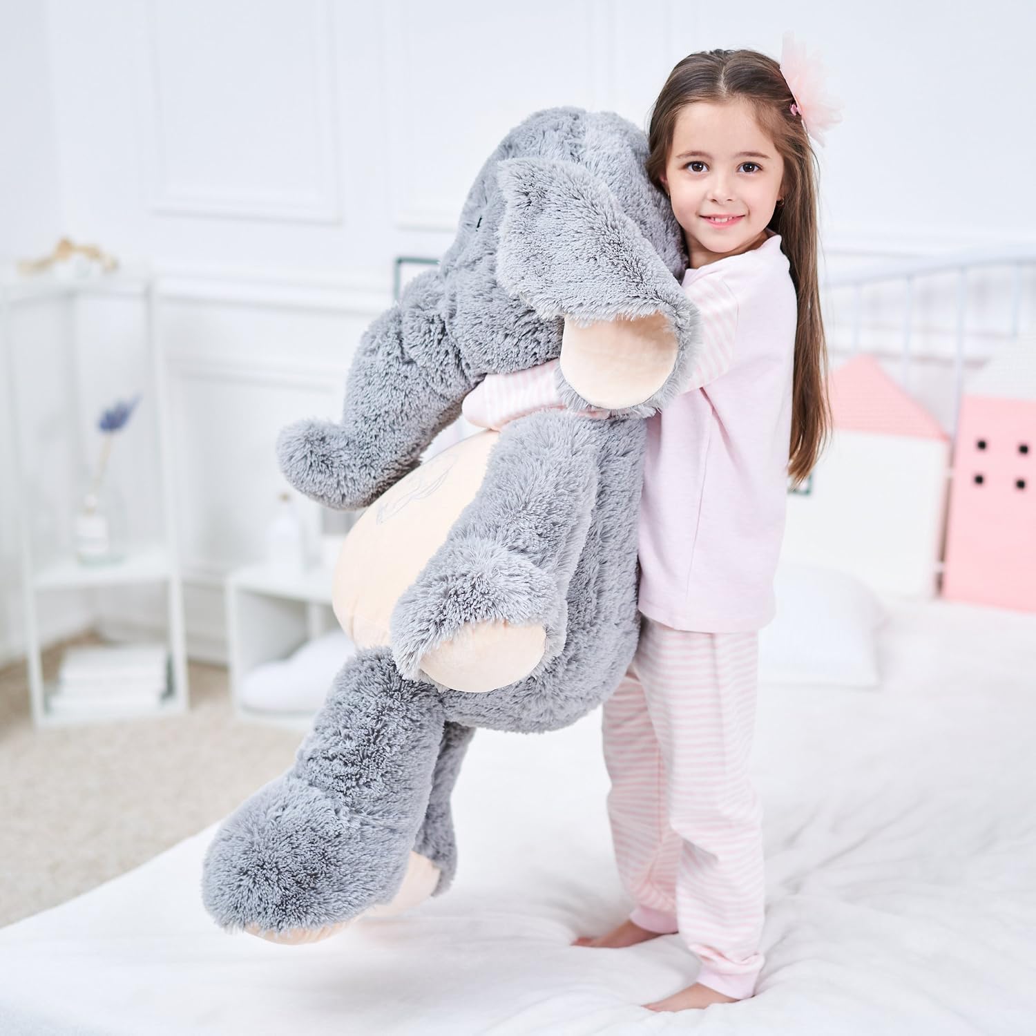 IKASA Giant Elephant Stuffed Animal Plush Soft Toys Gifts Grey (Grey, 100cm) - Image 5