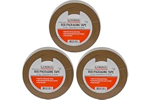 U-Haul Moving Box Paper Tape (Ideal for Moving, Packing, Storage Boxes) - Pack of 3 Rolls (55 Yard Rolls, 165 Yards Total) - Easily Tears by Hand