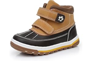 Ahannie Toddler & Little Kid Boys Girls Boots – Winter Water Resistant Ankle Boots with Hook-and-Loop Sizes 5–13