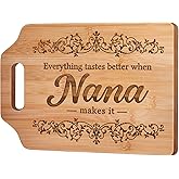 AceThrills Nana Gifts for Nana Christmas Gifts for Birthday, Mothers Day - Engraved Bamboo Cutting Board 12.3"L x 8.7"W x 0.4"Th