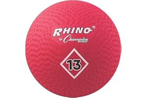 Champion Sports Playground Ball – High-Bounce 2-Ply Construction, Durable Red Ball for Throwing, Catching & Kicking - Multiple Sizes (5", 6", 7", 10", 13", 16")