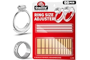 99-Pack 11 Sizes Ring Sizer Adjuster for Loose Rings,Omilly Silicone Ring Guards Invisible Ring Spacers Fitter, Transparent Ring Resizer Tightener for Women and Men