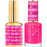 DND DC Gel Nail Polish Duo, Pink, 0.6 Fl Oz Each | Matching UV/LED Gel Polish &amp; Air Dry Lacquer Set, Chip-Free Long Lasting Pink Nail Color, Easy Soak Off Removal System