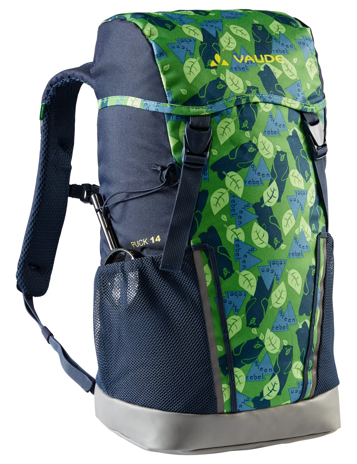 VAUDE Kinderrucksack Jungen & Mädchen Puck - komfortabler Wanderrucksack Kinder 14L, Wetterfester Schulrucksack mit Regenhülle & Lupe, viel Stauraum - blue/eclipse 3