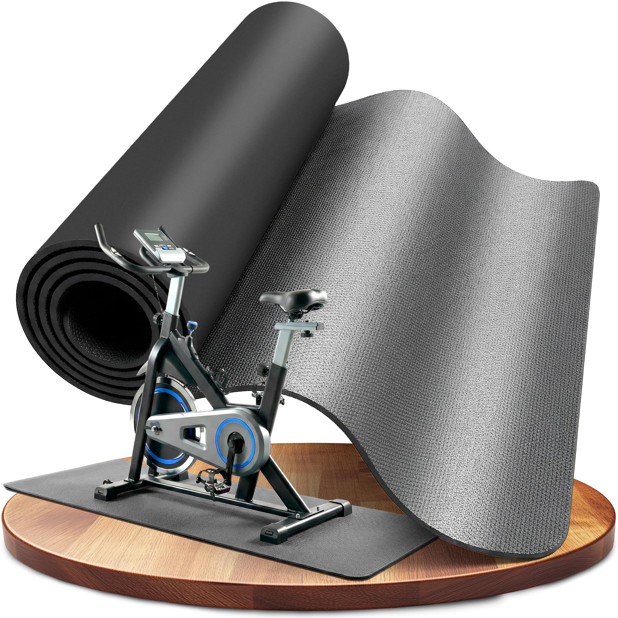 LILENO SPORTS Bodenschutzmatte Fitnessgerät 90x200 cm | 8 mm starke Fitnessgeräte Unterlage | Sportmatte und Fitnessmatte rutschfest | Ideal Schalldämmend für Crosstrainer, Laufband oder Home Gym