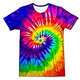 Losturban Unisex Rainbow Tie Dye Shirt for Men