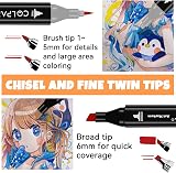 colpart 204 Colours Alcohol Marker Set Double-Sided with Carrying Bag view 2