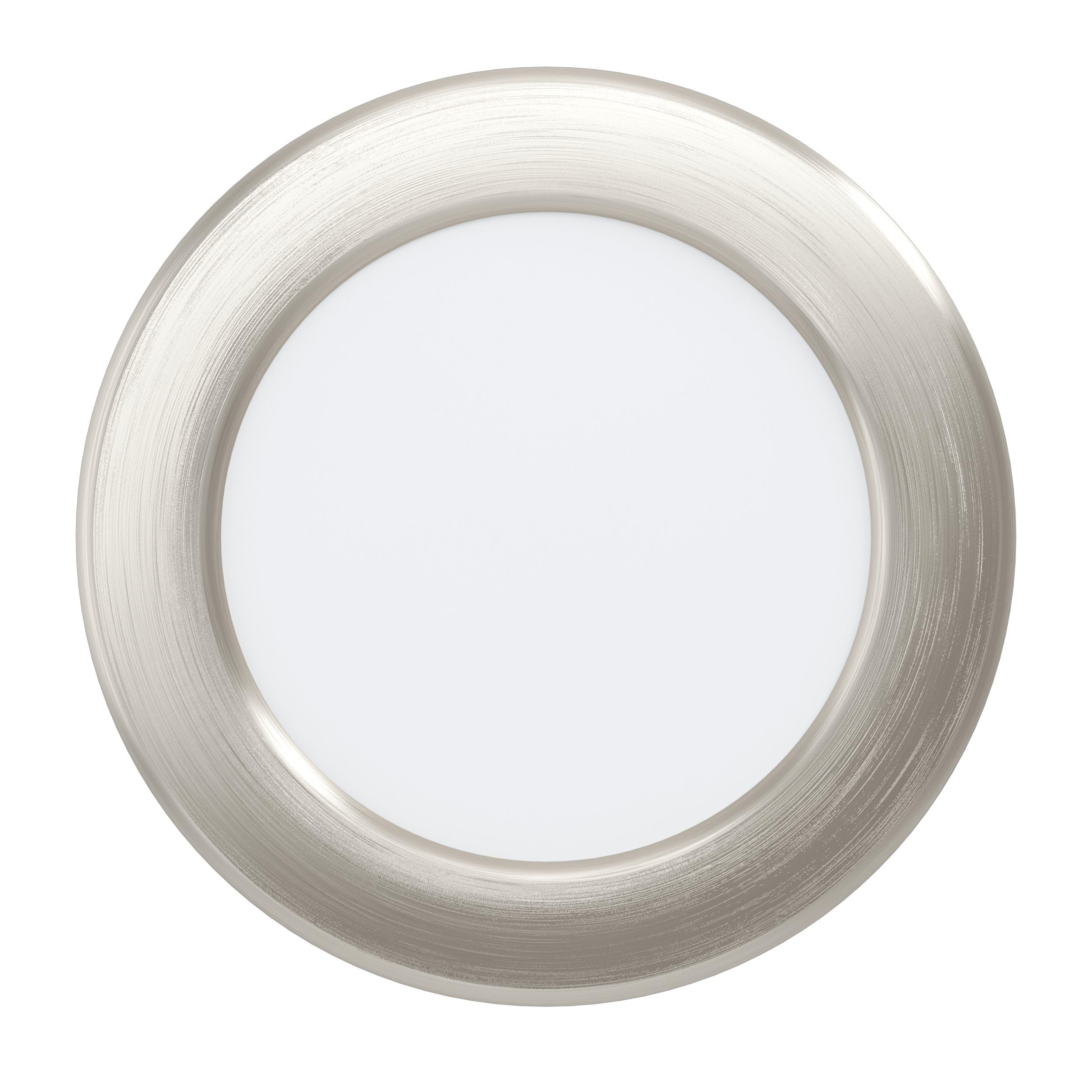 EGLO Fueva 5 Recessed LED Spotlight Diameter 11.7 cm Steel and Plastic Light Surface, LED Recessed Light in Nickel Matt White, Flat Recessed Spotlight, Low Installation Depth 26 mm, Warm White
