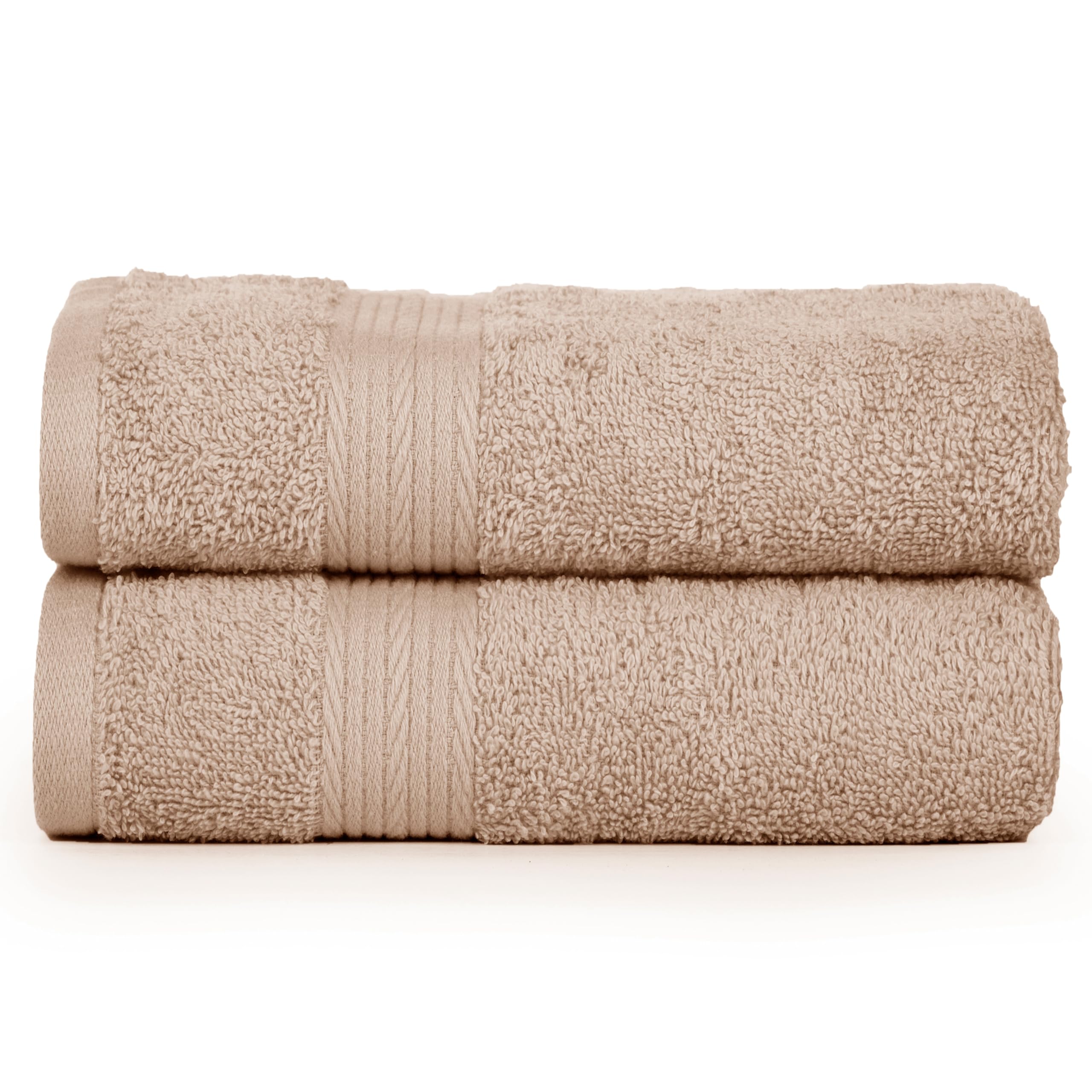 Ample Decor Premium Luxury Bath Towels – 2 Pack, 137x76 cm, 600 GSM, 100% Cotton – Soft, Quick Dry, Highly Absorbent – Beige