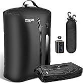 Vacuum Bags for Travel, Waterproof Compression Bags with Wireless Lockable Pump, Reusable Vacuum Packing Cubes Compatible with Suitcase, Luggage, Backpack (2, Black, 36L)