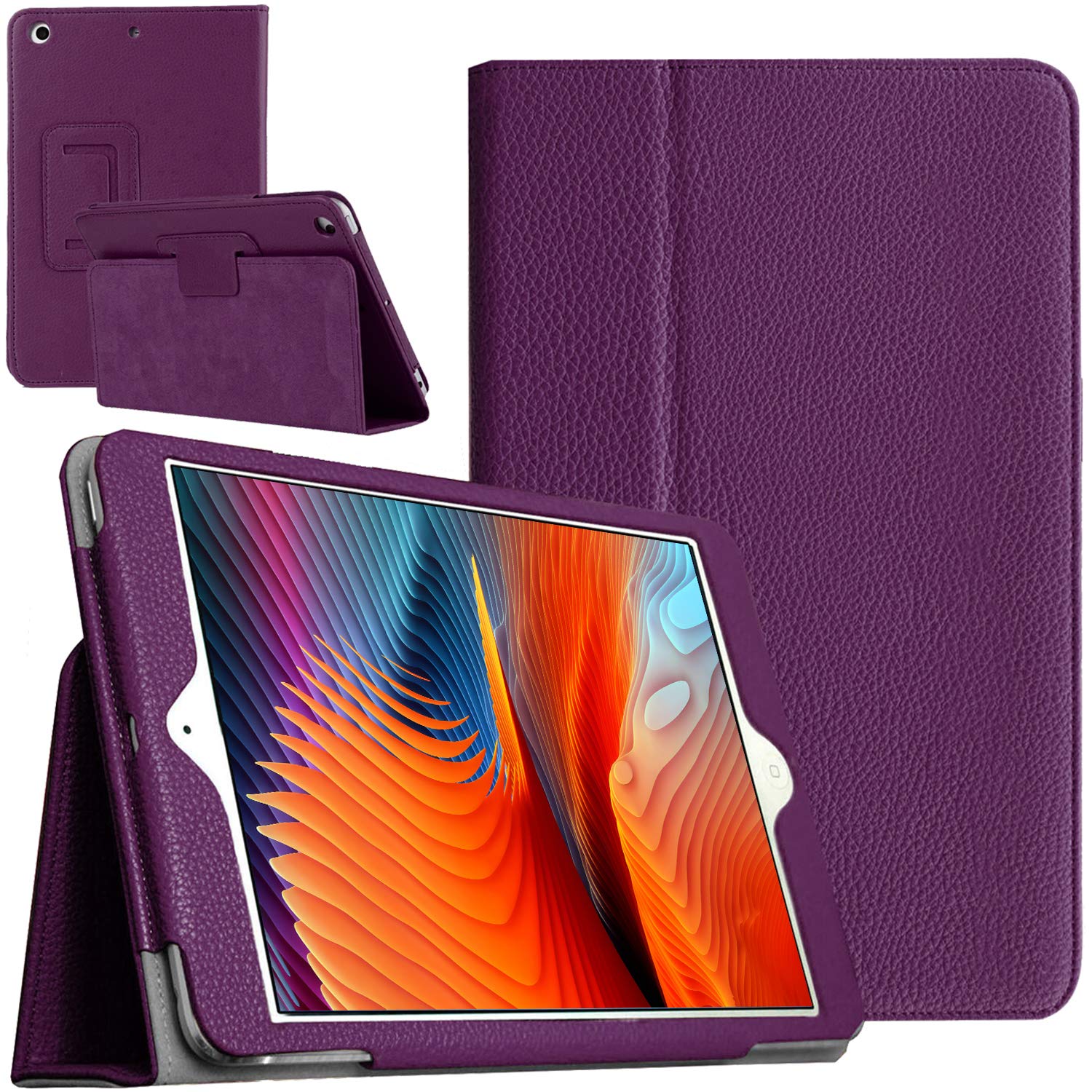 FSPRO Case for iPad 9th Generation, Premium Leather Smart Magnetic Folio Stand Case for iPad 10.2 Inch Case for iPad 9th/8th/7th Gen, Case for iPad Air 3 (2019) - With Auto Wake/Sleep (Purple)