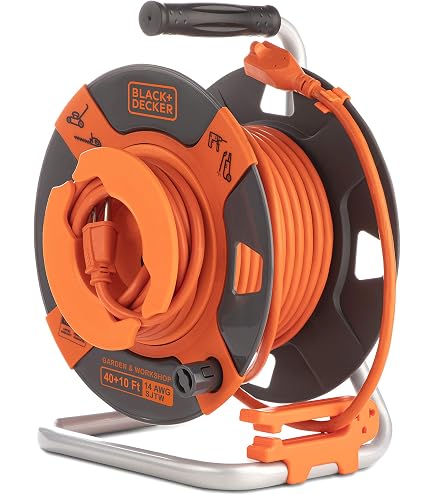 BLACK+DECKER 75 Ft. Retractable Extension Cord Reel with 4 Outlets