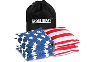 SPORT BEATS Cornhole Bags Set of 8 Regulation Weight & Size Includes Carry Case