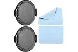 PATIKIL Camera Lens Cap, 2 Pack Sides Pinch Front Lens Cover with Microfiber Cleaning Cloth for 52mm Thread Universal DSLR Le