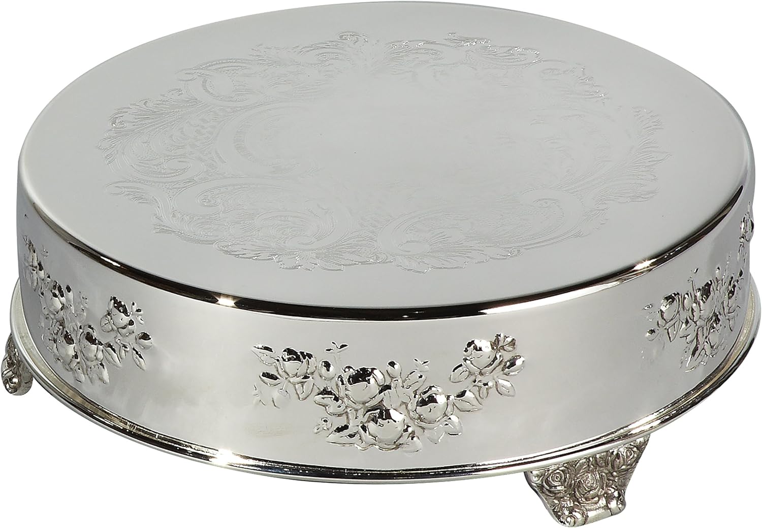 Plaque Argent 30 5 Cm Roses Rose Plateau Support Pour Gateau De Mariage Amazon Co Uk Kitchen Home