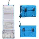 Relavel Travel Hanging Toiletry Bag for Women Men Large Capacity Makeup Bag Waterproof Cosmetic Storage Organizer Case for Bathroom Shower (Blue)