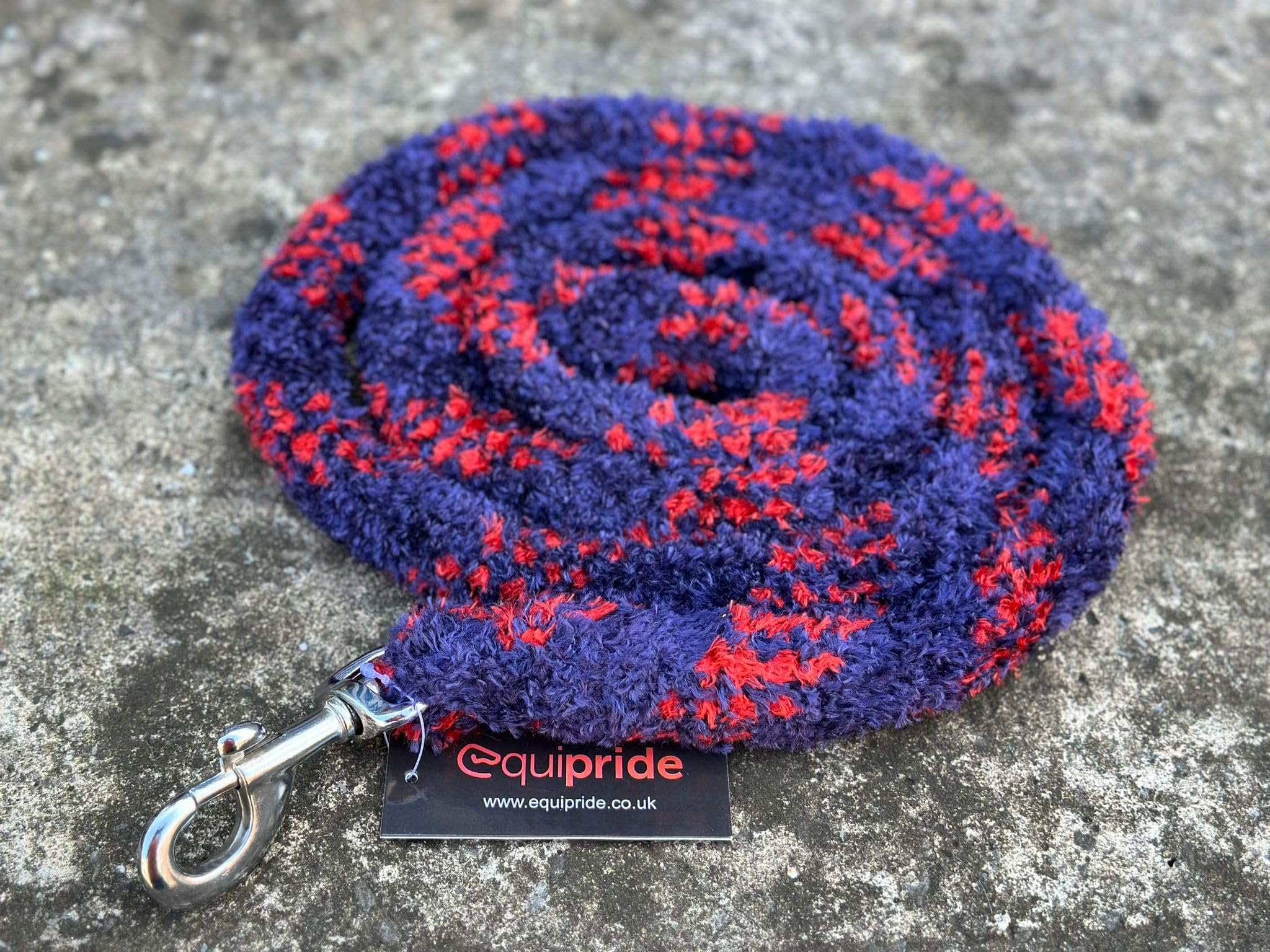 Horse Lead Rope for Headcollar Dog Leash Super Soft Grip (Navy/Red)