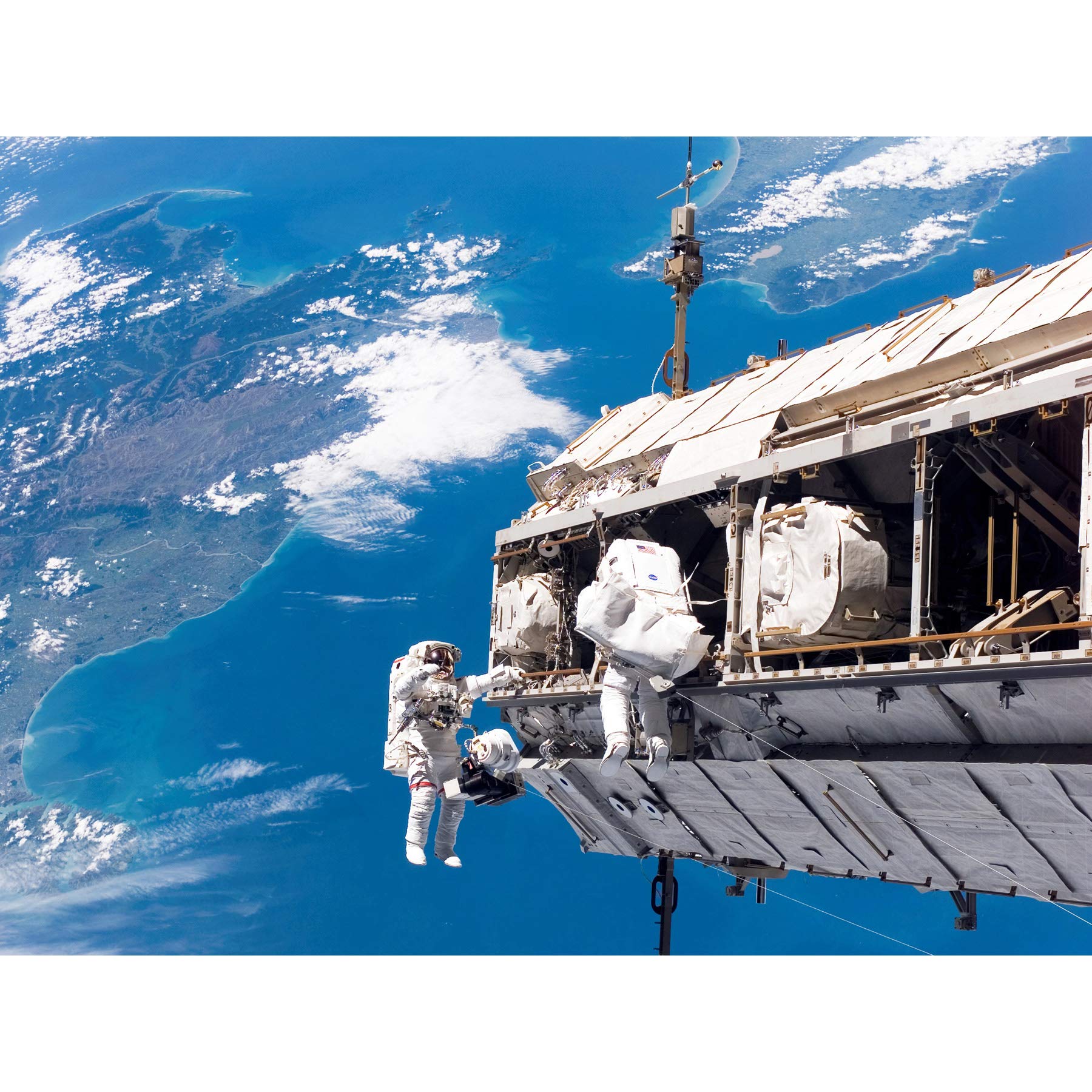 Space NASA STS-116 Spacewalk International Station Photo Large Wall Art Poster Print Thick Paper 18X24 Inch