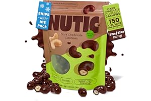 Nutic Dark Chocolate Covered Cashews - 2 Lb, Irresistibly Rich Dark Chocolate Coating, Perfect Holiday Treats & Snacks, Made in the USA - (Pack of 1)
