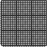 Ottomanson Heavy Duty Rubber Floor Mat – Non-Slip, Waterproof, Easy to Clean – Anti-Fatigue Mat for Commercial Kitchens, Restaurants, Workshops – Oil Resistant, Hose Washable – 36" x 36", Black