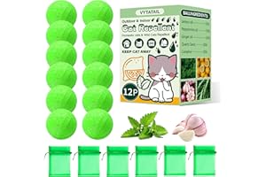 VYTATAIL Cat Repellent Balls 12 Pack - Quartz Sand with 6 Mesh Bags, Long Lasting Outdoor Cat Deterrent for Garden/Yard/Sofa,