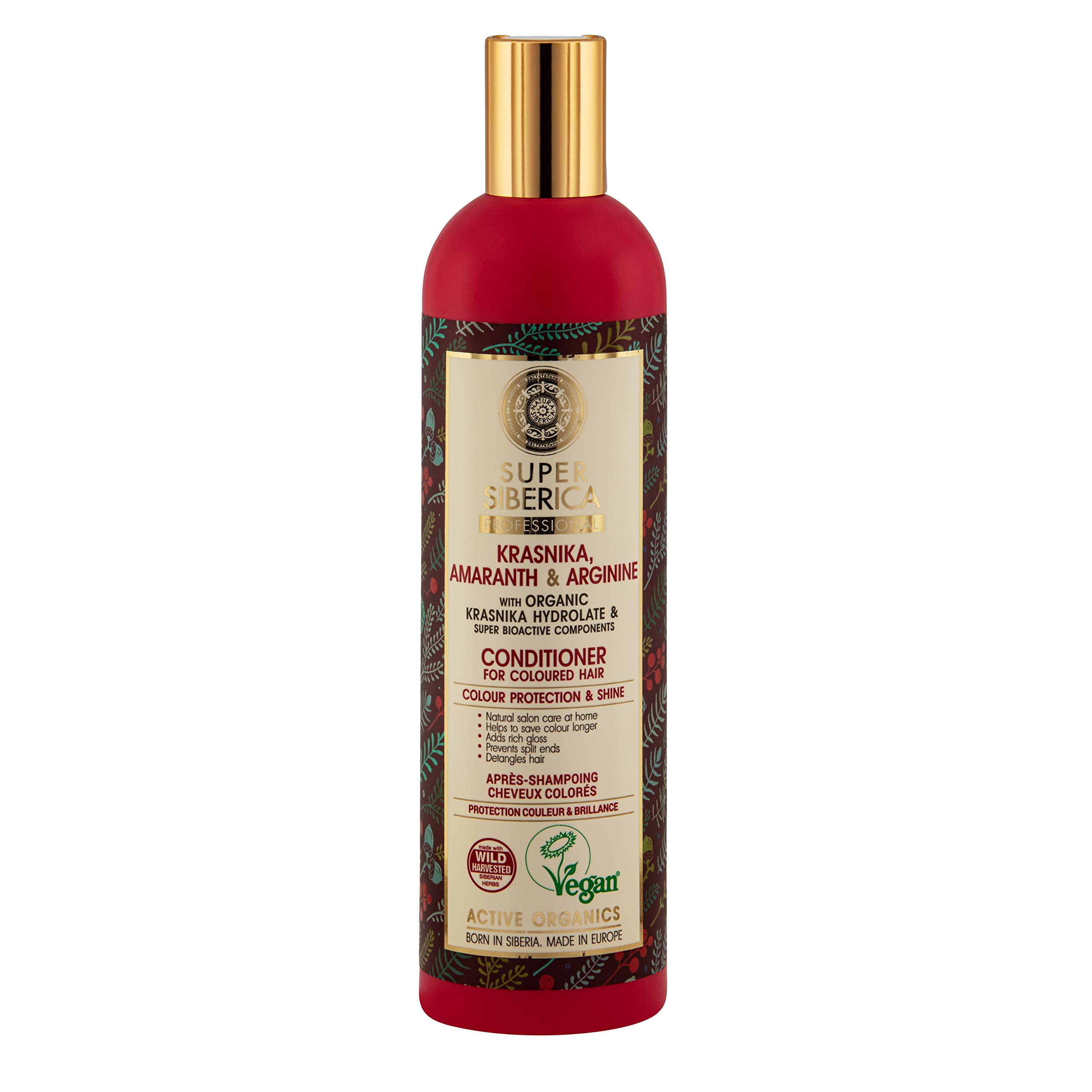 Natura Siberica Super Krasnika, amaranth & arginine. Conditioner for Coloured Hair, 400 ml