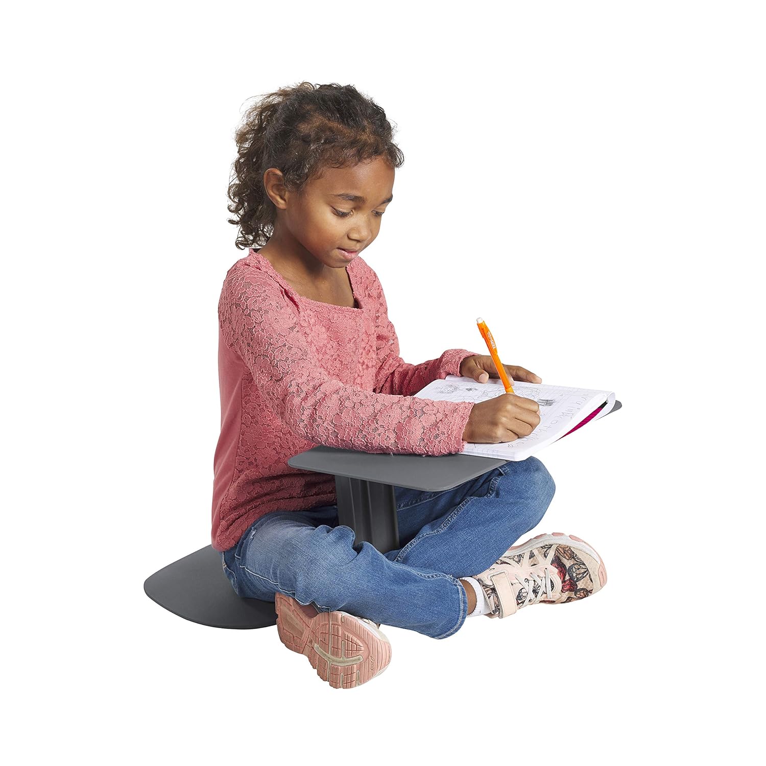 ECR4Kids The Surf Portable Lap Desk, Flexible Seating for Homeschool and Classrooms, One-Piece Writing Table for Kids, Teens and Adults, GREENGUARD [Gold] Certified, Grey (10-Pack)
