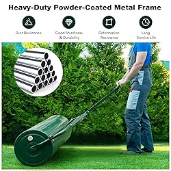 Goplus Lawn Roller, Push/Tow-Behind Lawn Roller, 30