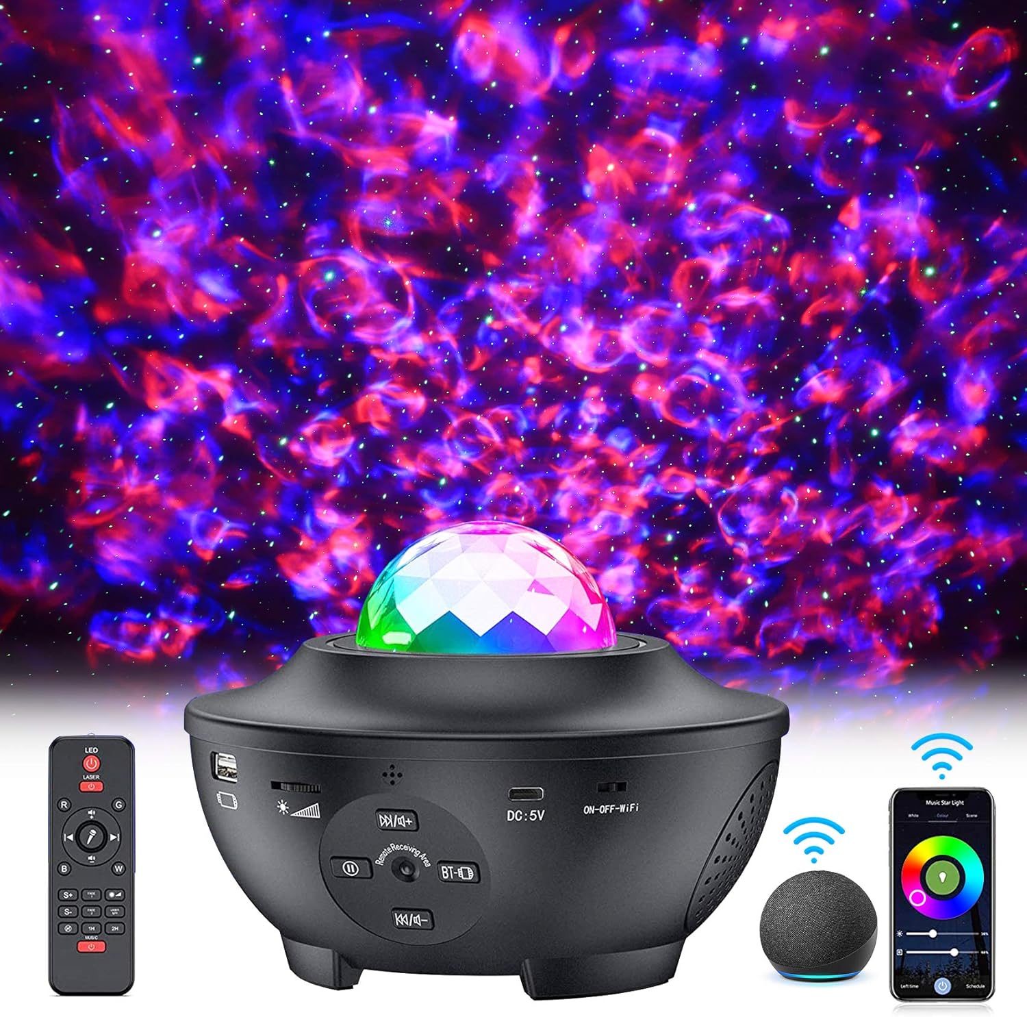 Star Projector, Smart Galaxy Projector Works with Alexa Google
