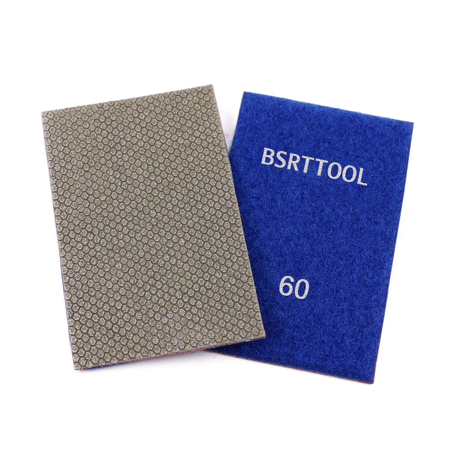 BSRTTOOL Diamond Sandpaper Nylon Back Hook&Loop Diamond Abrasive Paper Sheets(60 Grit)