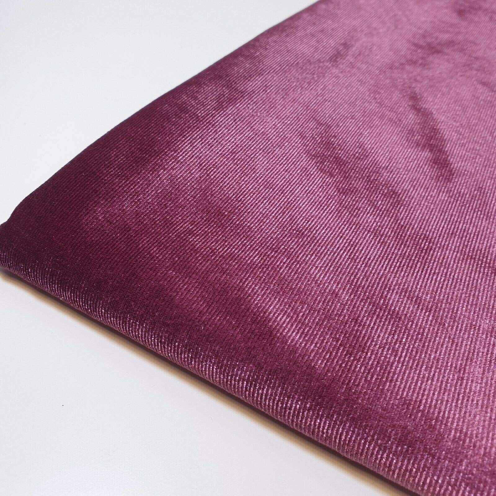 Luxurious Plain & Printed Soft Stretch Velvet Fabric – Premium Dressmaking, Upholstery & Home Décor Material | 58" (150cm) Wide | Sold in Pre-Cut Lengths (Dark Mauve, 1 Meter)