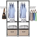 Appendiabiti In Legno WOLTU Con Ripiani - 60x40x213 Cm, Guardaroba Per Camera, Soggiorno O Negozi - Foto 10