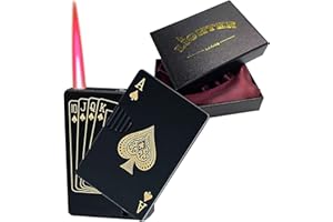 LLIANG Jet Torch Lighter, Red Flame Ace Card Lighter Refillable Butane Playing Card Lighter, Exquisite Packaging, Windproof Lighters, Cool Lighter for Men, Candle, Camping, Birthday D (1 Pack)