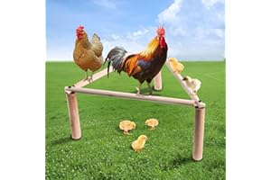 MOYARDOW Chicken Perch Strong Pine Wooden Chick Jungle Gym Roosting Bar, Training Perch Toys for Baby Chicks, Chick Perch for Coop and Brooder for Large Bird, Chicks, Parrot