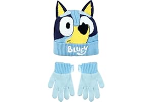 Bluey Kids Hat And Gloves Set | Girls And Boys Winter Hat And Gloves | Kids Beanie Hat | Official Merchandise