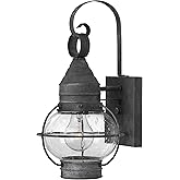 Hinkley Cape Cod 2206DZ Medium Outdoor Wall Mount Onion Lantern, Clear Seedy Glass, Wet Rated, Aged Zinc