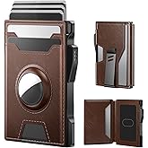 typecase AirTag Wallet for Men: Compatible with Apple AirTag (1st & 2nd Generation), RFID Blocking, Genuine Leather, Slim & Minimalist Design,13 Cards Capacitiy | ID Window | Money Clip (Brown)