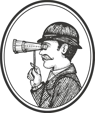 Amazon Com Vintage Black And White Male Using Binoculars Cartoon Icon Vinyl Sticker 2 Tall Automotive
