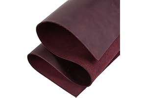 Shkira 12''X24'' Genuine Red Leather Sheets for Crafts - Square - 2.0MM Thick Genuine - Thick Cowhide Pieces Square - Leather Sheet for Arts and Crafts