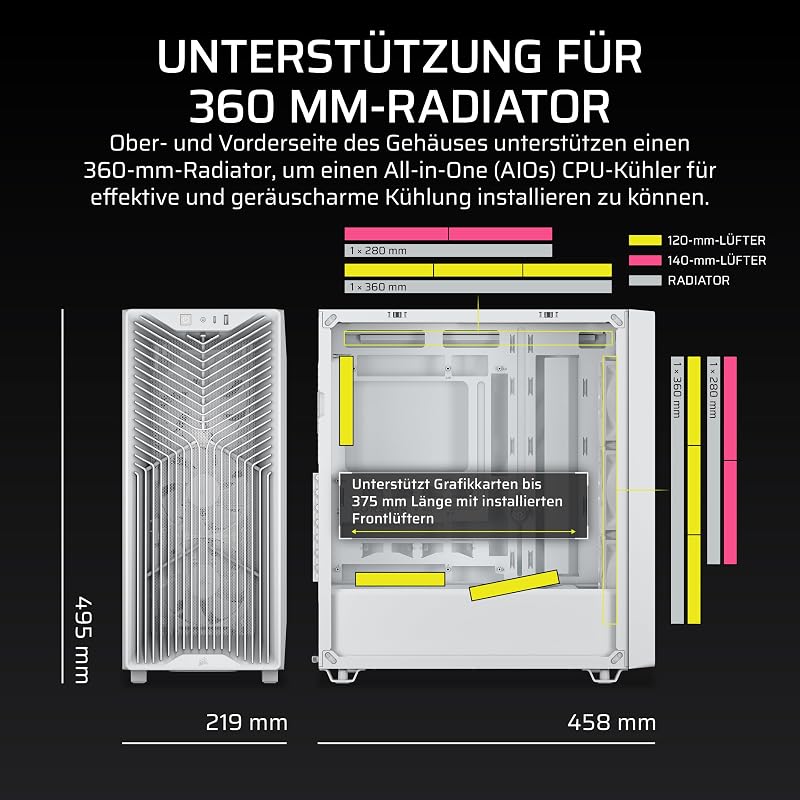 3200D RS Mid-Tower ATX PC-Gehäuse – Weiß